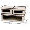 Household Essentials 510-3 Vision Storage Boxes with Lids | 3 Piece Set | Natural Canvas with Brown Trim(3-Piece)