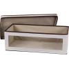 Household Essentials 510-3 Vision Storage Boxes with Lids | 3 Piece Set | Natural Canvas with Brown Trim(Large)