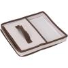 Household Essentials 510-3 Vision Storage Boxes with Lids | 3 Piece Set | Natural Canvas with Brown Trim(Medium – 10″W x 11″D)
