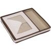 Household Essentials 510-3 Vision Storage Boxes with Lids | 3 Piece Set | Natural Canvas with Brown Trim(Medium)