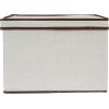 Household Essentials 510-3 Vision Storage Boxes with Lids | 3 Piece Set | Natural Canvas with Brown Trim(Square – 15″W x 15″D)
