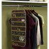 Household Essentials 66612 Sweater Storage Bags | Set of 2 | Coffee Linen,Brown/Clear(Jewelry-Stocking)