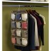 Household Essentials 66612 Sweater Storage Bags | Set of 2 | Coffee Linen,Brown/Clear(Jewelry-Stocking)