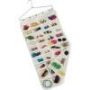 Household Essentials 80-Pocket Hanging Jewelry and Accessories Organizer, Natural Canvas,White, 5″