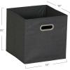 Household Essentials Black Cobblestone Set of 6 Open Fabric Cube Storage Bins, 11 x 11(Black Cobblestone)