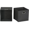 Household Essentials Black Cobblestone Set of 6 Open Fabric Cube Storage Bins, 11 x 11(Black Cobblestone)