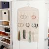 Household Essentials Bracelet and Necklace Hanging Jewelry Organizer, Natural Canvas,White,32″L x 18″W