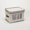 Household Essentials Champagne Flute Storage Box, 12 Sturdy Compartments, Windowed Front Panel, 2 Riveted Handles, Foldable and Stackable Storage Box, Gray(Natural)