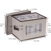 Household Essentials Champagne Flute Storage Box, 12 Sturdy Compartments, Windowed Front Panel, 2 Riveted Handles, Foldable and Stackable Storage Box, Gray(Natural)