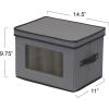 Household Essentials Champagne Flute Storage Box, 12 Sturdy Compartments, Windowed Front Panel, 2 Riveted Handles, Foldable and Stackable Storage Box, Gray(Grey)