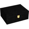 Household Essentials Fabric 2-Layer Jewelry Organizer Box with Clasp Closure, Black(Black)