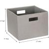 Household Essentials Fabric Storage Bins 2 Piece Set, Strong Poly-Woven Fabric, Sturdy Chipboard Sides