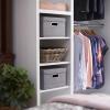 Household Essentials Fabric Storage Boxes with Lids and Handles, Blue(Gray)
