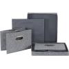 Household Essentials Fabric Storage Boxes with Lids and Handles, Blue(Gray)