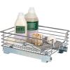Household Essentials Glidez Multipurpose Chrome-Plated Steel Pull-Out/Slide-Out Storage Organizer for Cookware and Bakeware – Fits Standard Size Cabinet or Shelf, Chrome(Single Tier)