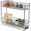 Household Essentials Glidez Multipurpose Chrome-Plated Steel Pull-Out/Slide-Out Storage Organizer for Cookware and Bakeware – Fits Standard Size Cabinet or Shelf, Chrome(2-Tier)