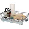 Household Essentials Glidez Multipurpose Chrome-Plated Steel Pull-Out/Slide-Out Storage Organizer for Cookware and Bakeware – Fits Standard Size Cabinet or Shelf, Chrome(Single Tier)