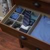 Household Essentials Grey 728-1 Deep 9 Section Drawer Organizer Box for Storage 12 in x 3.13(Silver)