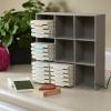 Household Essentials Grey 728-1 Deep 9 Section Drawer Organizer Box for Storage 12 in x 3.13(Silver)