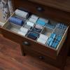 Household Essentials Grey 728-1 Deep 9 Section Drawer Organizer Box for Storage 12 in x 3.13(Silver)