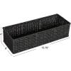 Household Essentials Handwoven Paper Rope Rectangular Storage Basket, Black(Black Paper Rope)
