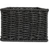 Household Essentials Handwoven Paper Rope Rectangular Storage Basket, Black(Black Paper Rope)