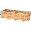 Household Essentials Handwoven Paper Rope Rectangular Storage Basket, Black(Natural)