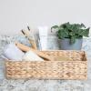 Household Essentials Handwoven Paper Rope Rectangular Storage Basket, Black(Natural)