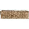 Household Essentials Handwoven Paper Rope Rectangular Storage Basket, Black(Natural Seagrass)