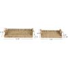 Household Essentials Handwoven Seagrass Rectangular Tray Set with Wood Handles, Natural, Set of 2(Natural Seagrass)