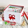 Household Essentials Holiday Storage Box, Medium, Red Candy Cane