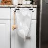 Household Essentials Metal Over the Door Trash Bag Holder, White(Black)