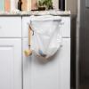 Household Essentials Metal Over the Door Trash Bag Holder, White(Silver)