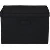 Household Essentials Natural Wide Storage Box with Lid, 15”x18.5”x12”, Wide-18.5″ W x D(Black)