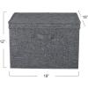 Household Essentials Natural Wide Storage Box with Lid, 15”x18.5”x12”, Wide-18.5″ W x D(Graphite)