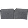 Household Essentials Natural Wide Storage Box with Lid, 15”x18.5”x12”, Wide-18.5″ W x D(Graphite)