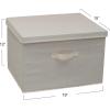 Household Essentials Natural Wide Storage Box with Lid, 15”x18.5”x12”, Wide-18.5″ W x D(Natural)