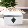 Household Essentials Ornament Storage Chest with 24 Pockets, Red(Natural/Green)