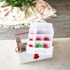 Household Essentials Ornament Storage Chest with 24 Pockets, Red(Natural/Red)