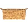 Household Essentials Rectangular Handwoven Water Hyacinth and Seagrass Basket with Handles, Natural