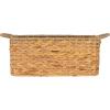 Household Essentials Rectangular Handwoven Water Hyacinth and Seagrass Basket with Handles, Natural