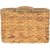 Household Essentials Rectangular Handwoven Water Hyacinth and Seagrass Basket with Handles, Natural