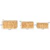 Household Essentials Rectangular Water Hyacinth Nesting Basket Set with Lid, Natural, Set of 3