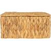 Household Essentials Rectangular Water Hyacinth Nesting Basket Set with Lid, Natural, Set of 3
