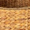 Household Essentials Round Handwoven Water Hyacinth and Seagrass Basket with Handles, Natural