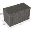 Household Essentials Small Handwoven Paper Rope Wicker Basket with Lid, Black(Grey)