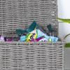 Household Essentials Small Handwoven Paper Rope Wicker Basket with Lid, Black(Grey)