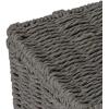 Household Essentials Small Handwoven Paper Rope Wicker Basket with Lid, Black(Grey)