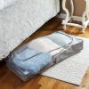 Household Essentials Under Bed Storage Bag 1 Pack, Clear PEVA Top and Soft Sides, Perfect for Clothes, Blankets and More(Grey)