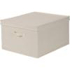 Household Essentials 115 Storage Box with Lid and Handle | Natural Beige Canvas | Jumbo(Jumbo – 16″W x 19″D)
